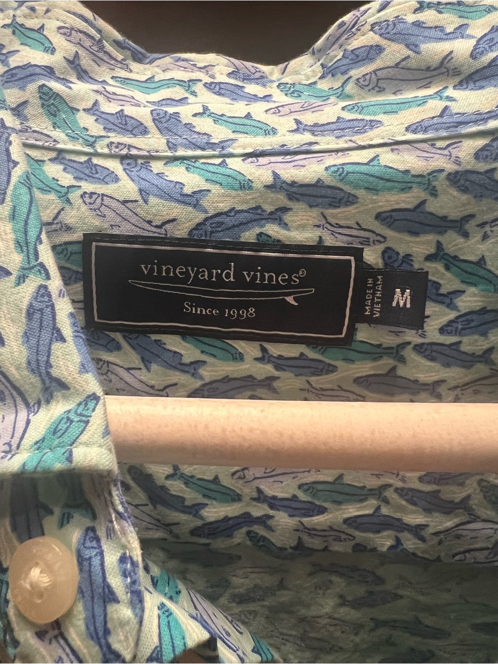 Vineyard Vines Men's Whale-Print Button Down - Aqua & Teal